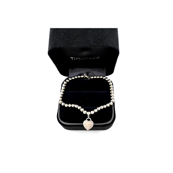 Tiffany & Co. Sterling Silver Return to Tiffany Heart Bracelet Dust Bag & Box